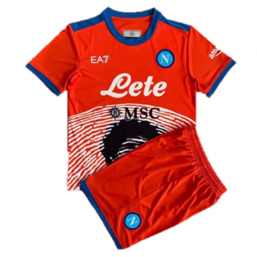 Kid's Napoli 'Red Maradona' Special Soccer Jersey Kit(Jersey+Shorts) 2021/22