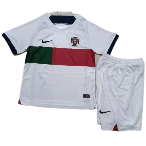 Portugal Kids Jersey Away Kit(Jersey+Shorts) Replica 2022