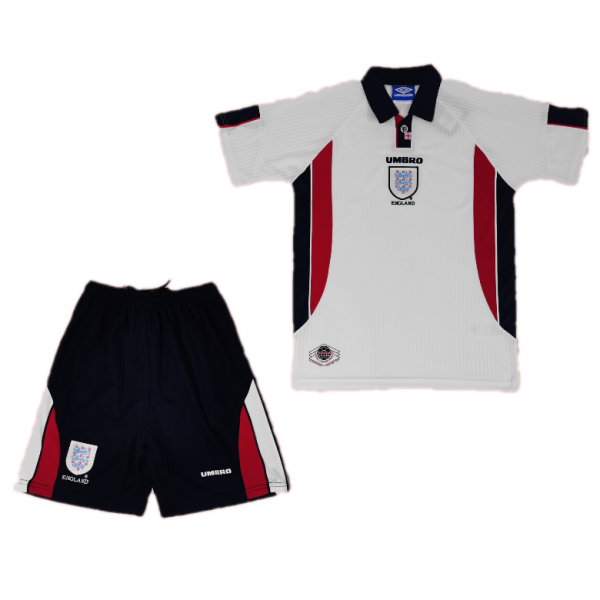 England Kids Retro Jersey Home Kit(Jersey+Shorts) Replica World Cup 1998