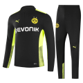 Kids Borussia Dortmund Zipper Sweatshirt Kit(Top+Pants) Black 2021/22