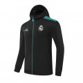 Kids Real Madrid Hoodie Training Kit Black (Jacket+Pants) 2021/22