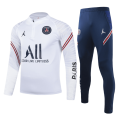 Kids PSG Zipper Sweat Kit(Top+Pants) White 2021/22