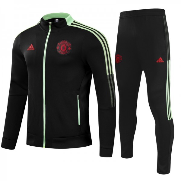 Kid's Manchester United Training Jacket Kit (Jacket+Pants) Black&Cyan 2021/22