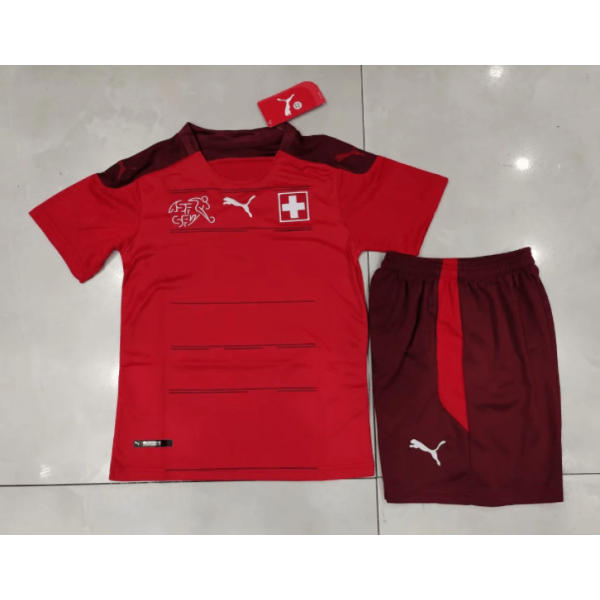 Switzerland Kid's Soccer Jersey Home Kit (Jersey+Short) 2021