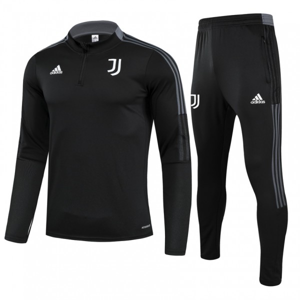 Kids Juventus Zipper Sweat Kit(Top+Pants) Black 2021/22