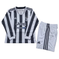 Juventus Kids Long Sleeve Soccer Jersey Home Kit(Jersey+Shorts) 2021/22