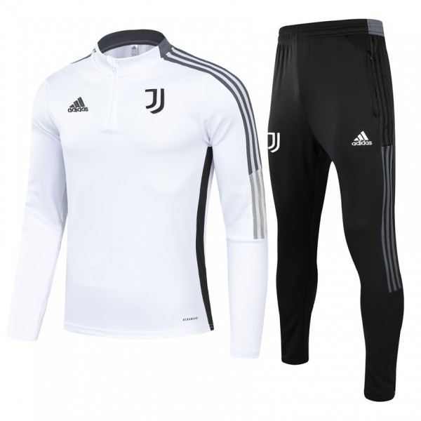 Kids Juventus Zipper Sweat Kit(Top+Pants) White 2021/22