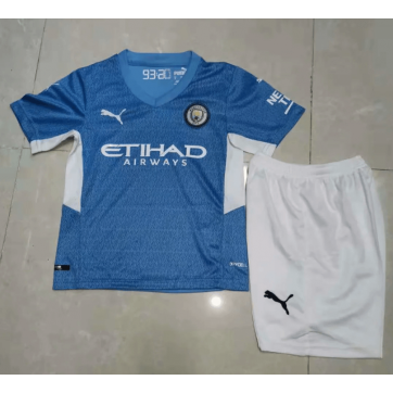 Manchester City Kids Soccer Jersey Home Kit (Jersey+Short) 2021/22