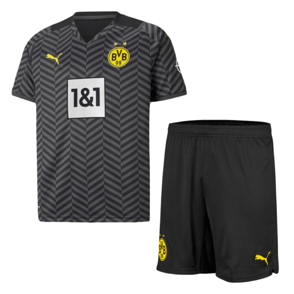 Borussia Dortmund Kids Soccer Jersey Away Kit(Jersey+Short) Replica 2021/22