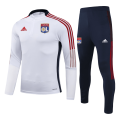 Kid's Olympique Lyonnais Zipper Sweatshirt Kit(Top+Pants) White 2021/22