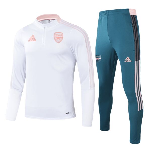 Kids Arsenal Zipper Sweat Kit(Top+Pants) White 2021/22