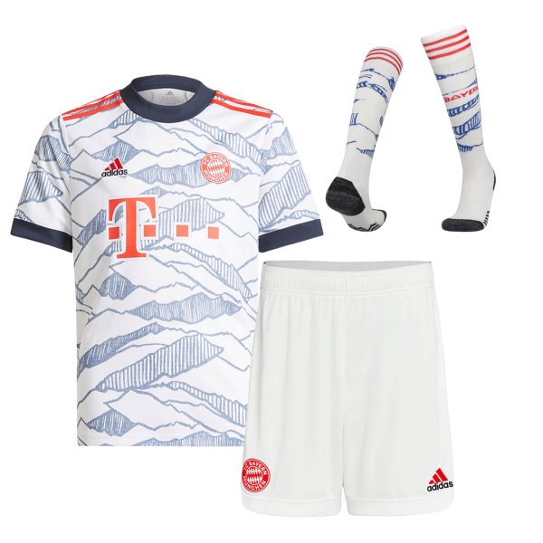 Bayern Munich Kids Soccer Jersey Third Away Kit(Jersey+Short+Socks) Replica 2021/22