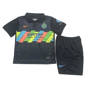 Inter Milan Kids Soccer Jersey Third Away Kit (Jersey+Short) Replica 2021/22