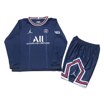 PSG Kids Soccer Jersey  Long Sleeve Home Kit(Jersey+Shorts) 2021/22