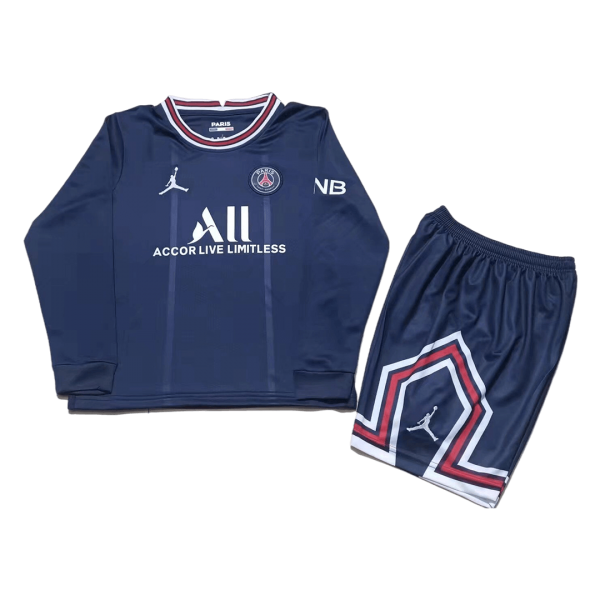 PSG Kids Soccer Jersey  Long Sleeve Home Kit(Jersey+Shorts) 2021/22