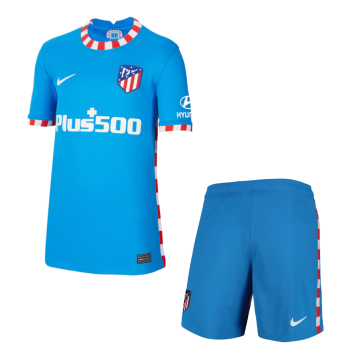 Atletico Madrid Kids Soccer Jersey Third Away Kit (Jersey+Short) Replica 2021/22