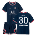 Ligue 1 PSG Kids Soccer Jersey Messi #30 Home Kit(Jersey+Short) Replica 2021/22