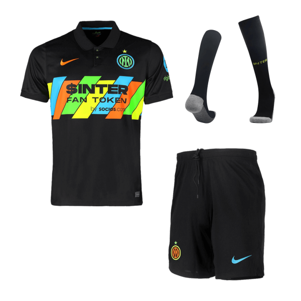 Inter Milan Kids Soccer Jersey Third Away Whole Kit(Jersey+Short+Socks) Replica 2021/22