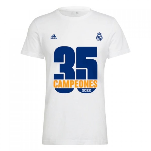 Real Madrid x Adidas T-Shirt Campeones 35 White Replica 2021/22