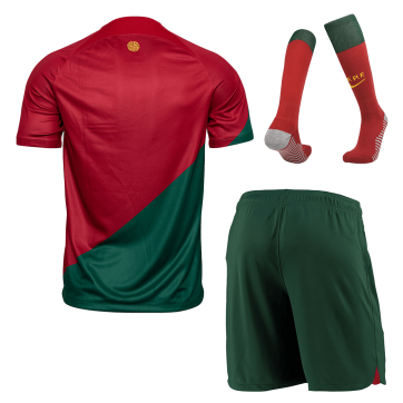 Portugal Soccer Jersey Home Whole Kit(Jersey+Shorts+Socks) Replica World Cup 2022