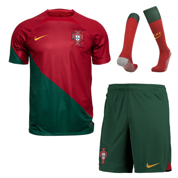 Portugal Soccer Jersey Home Whole Kit(Jersey+Shorts+Socks) Replica World Cup 2022