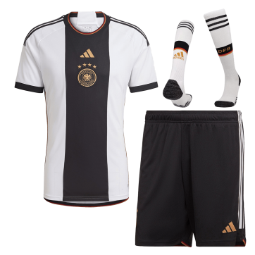 Germany Soccer Jersey Home Whole Kit(Jersey+Shorts+Socks) Replica World Cup 2022