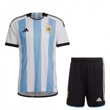 Argentina Soccer Jersey Home Kit(Jersey+Shorts) Replica World Cup 2022