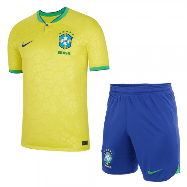 Brazil Soccer Jersey Home Kit(Jersey+Shorts) Replica World Cup 2022