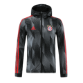 Bayern Munich Windbreaker Hoodie Jacket Dark Gray&Red 2021/22