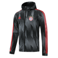 Bayern Munich Windbreaker Hoodie Jacket Dark Gray&Red 2021/22