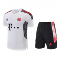 Bayern Munich Training Soccer Jersey Kit(Jersey+Shorts) White&Black 2021/22