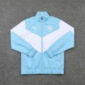 Manchester City Windbreaker Hoodie Kit (Jacket+Pants) Light Blue&White 2021/22