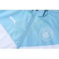 Manchester City Windbreaker Hoodie Kit (Jacket+Pants) Light Blue&White 2021/22