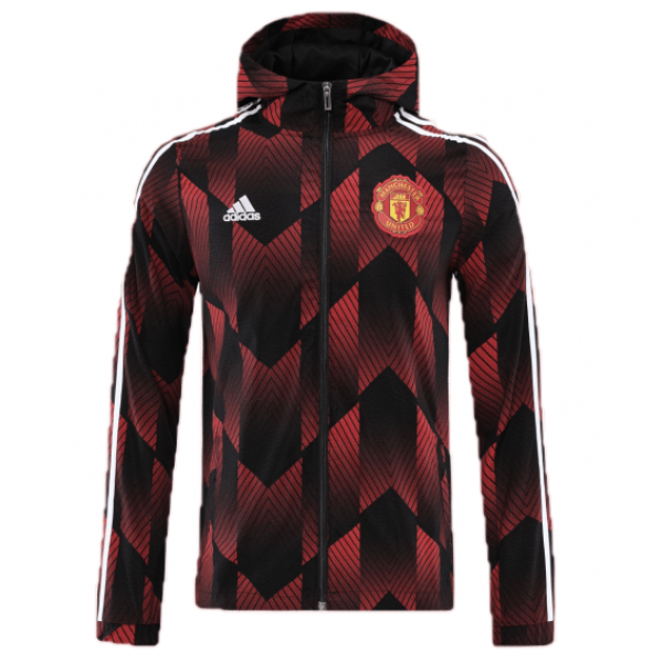 Manchester United Windbreaker Hoodie Jacket Red&Black 2021/22