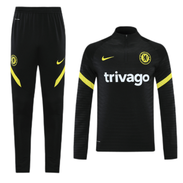 Chelsea Zipper Sweatshirt Kit Black (Top+Pants) 2021/22