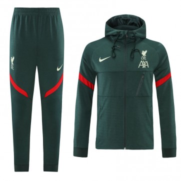 Liverpool Hoodie Training Kit Green&Red (Jacket+Pants) 2021/22