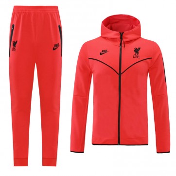 Liverpool Hoodie Training Kit (Jacket+Pants) Orange 2021/22