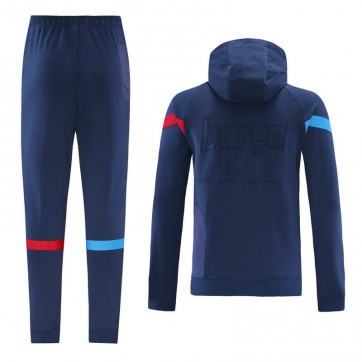 Barcelona Hoodie Sweatshirt Kit(Top+Pants) Navy&Red 2021/22