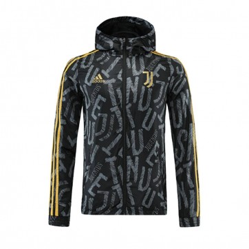 Juventus Windbreaker Hoodie Jacket Black&Gold 2021/22