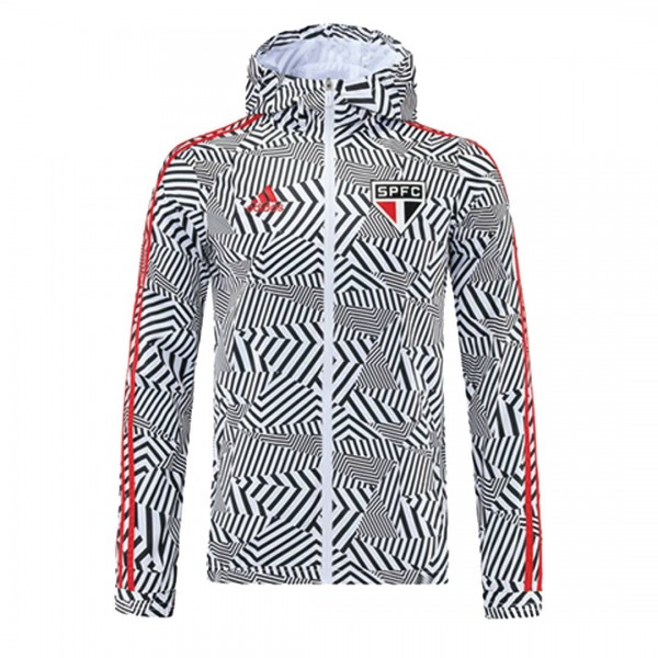 Sao Paulo 21/22 Windbreaker Hoodie Jacket White&Black