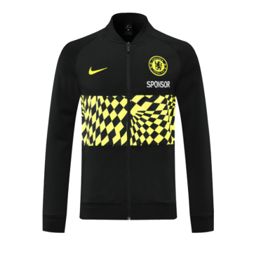 21/22 Chelsea Black&Yellowe High Neck Collar Training Jacket