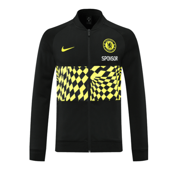 21/22 Chelsea Black&Yellowe High Neck Collar Training Jacket