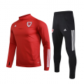 2020 Wales Red&Black Zipper Sweat Shirt Kit(Top+Trouser)