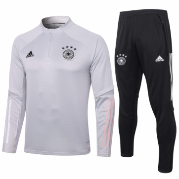 2020 Germany Gray Zipper Sweat Shirt Kit(Top+Trouser)