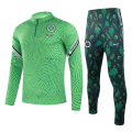 2021 Nigeria Light Green Zipper Sweat Shirt Kit(Top+Trouser)