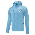 21/22 Manchester City Light Blue Windbreaker Hoodie Jacket