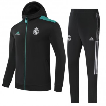 Real Madrid Hoodie Training Kit Black (Jacket+Pants) 2021/22