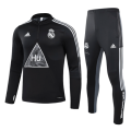 Real Madrid Human Race Black Zipper Sweat Shirt Kit(Top+Trouser)