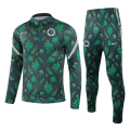 2021 Nigeria Dark Green Zipper Sweat Shirt Kit(Top+Trouser)