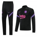 Barcelona Zipper Sweatshirt Kit(Top+Pants) Black&Pink 2021/22